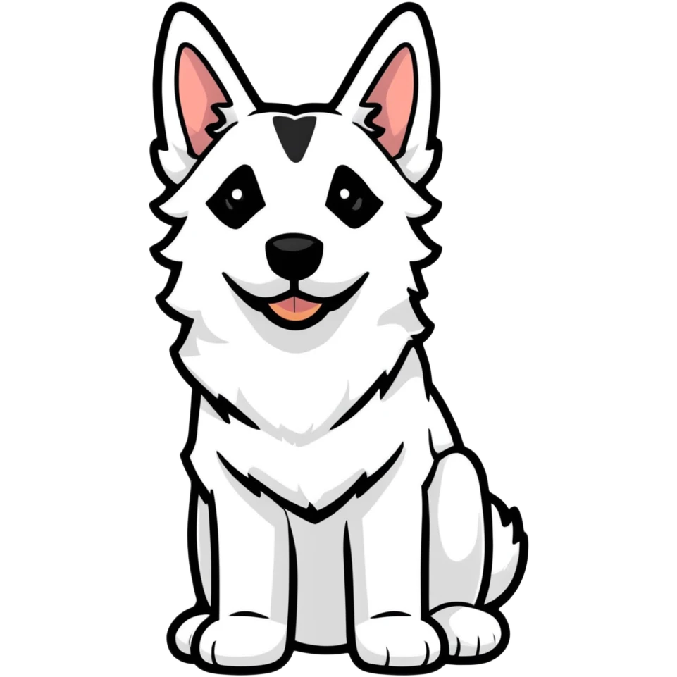 white Swiss Shepherd dog emoji