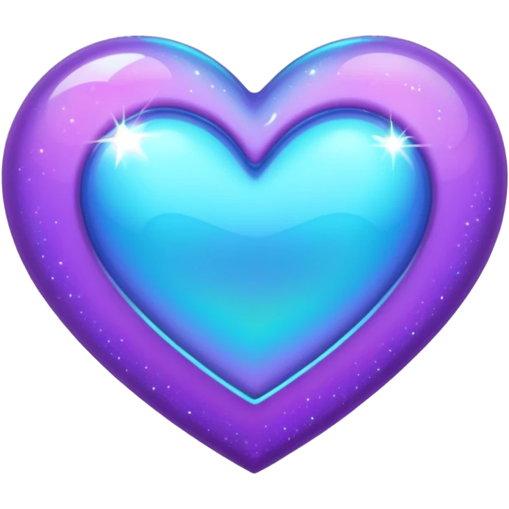 glitter purple and cian heart emoji