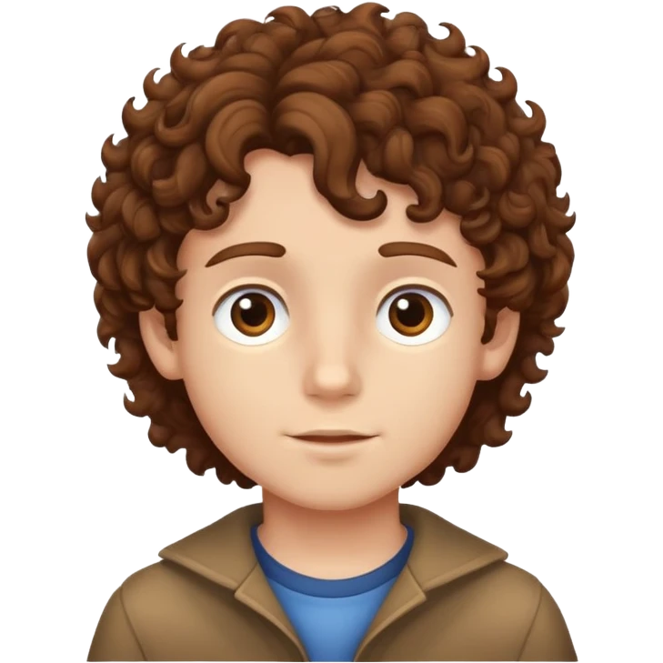 Boy with brown curly hair london  emoji