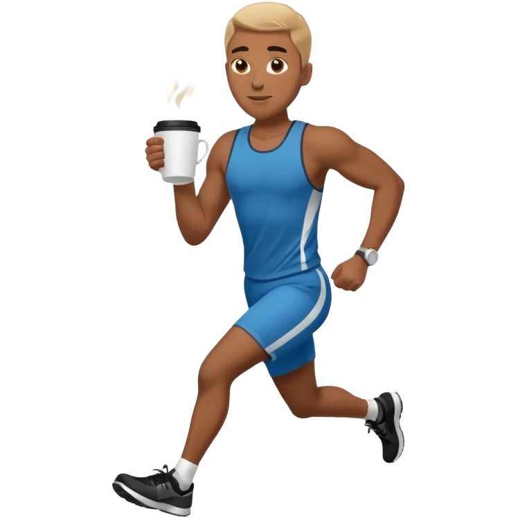 Morning Coffee Runner black man  emoji