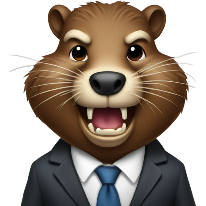 Angry beaver in a suit emoji