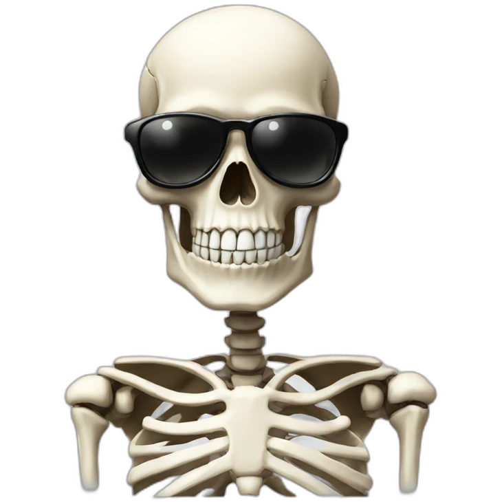 skeleton with sunglasses emoji