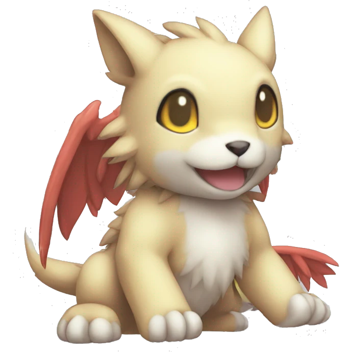 cute kawaii cool edgy Digimon-Fakemon-animal full body emoji
