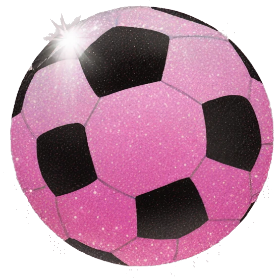 Pink ombre soccer ball with glitter  emoji