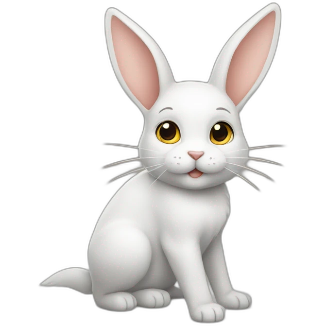 Chat sur lapin emoji