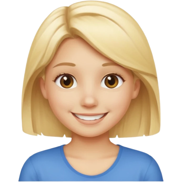 blonde girl at with text behind her saying "ENGOY" emoji