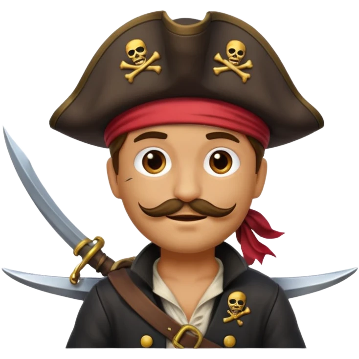 create an emoji of pirate capitan on the bow of the ship in epic posture, pirate style emoji