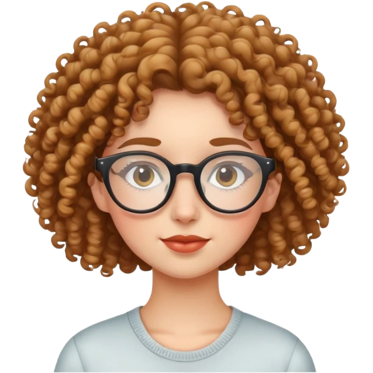 curly haired girl in glasses emoji