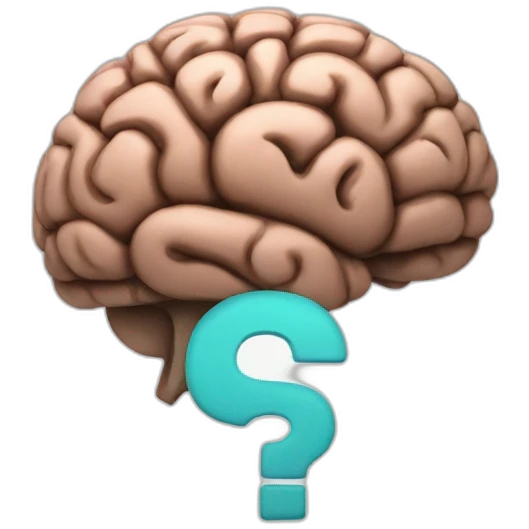 wonder brain with question mark emoji