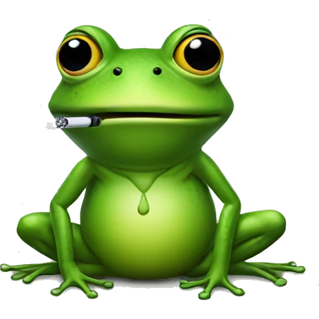 frog smoking a vape emoji