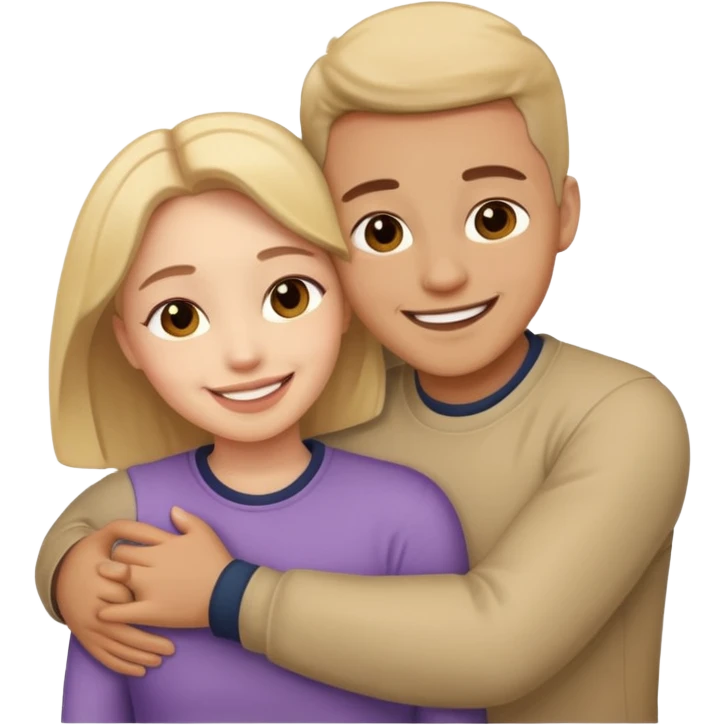 duas pessoas se abraçando  emoji