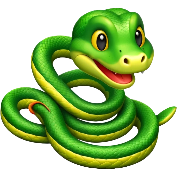happy snake, simple and expressive emoji