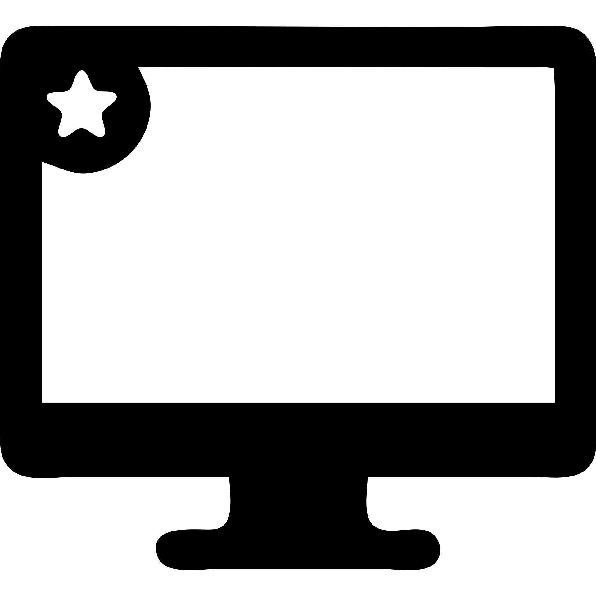 Minimalist CRT monitor with a simple 4-pointed star in the corner, very few details, clean lines emoji