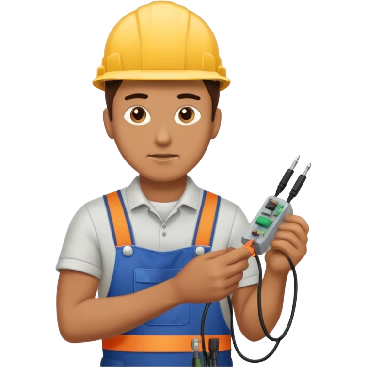 a man fixing hardware electricity emoji