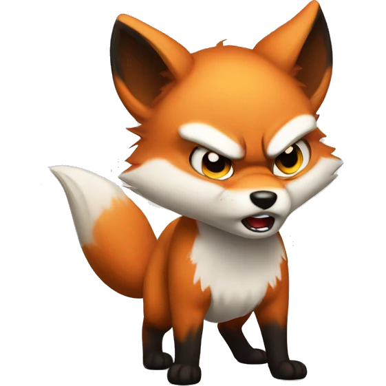 Angry Fox (chibi, cartoo) emoji