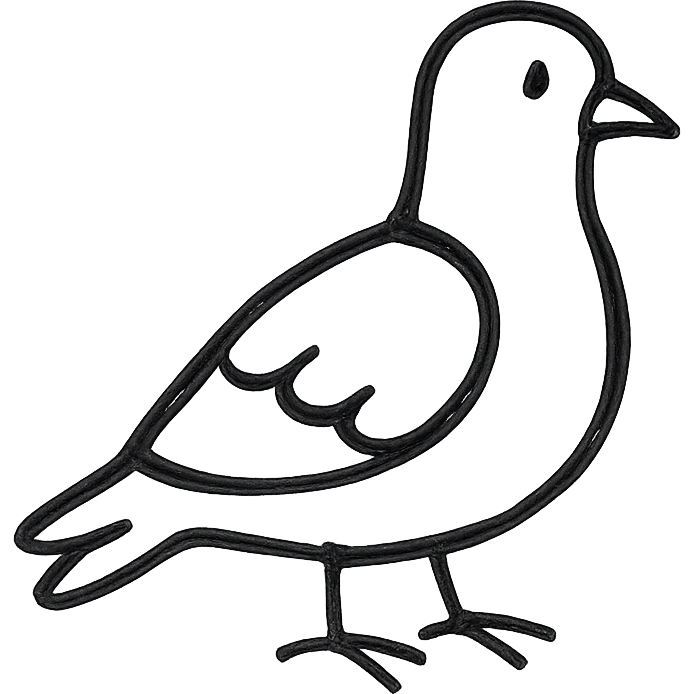 simple outlined pigeon emoji