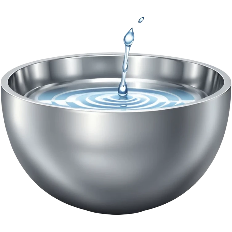 metallic bowl with water inside emoji