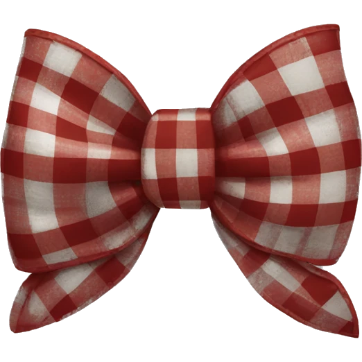 Red and silver plaid bow  emoji