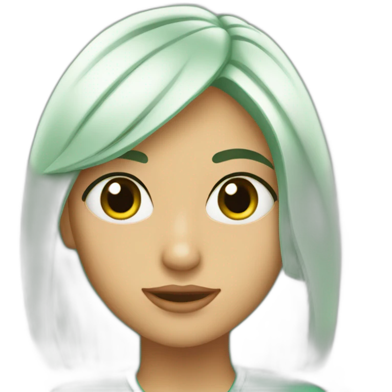 Chica pelo corto Blanco ojos verdes emoji
