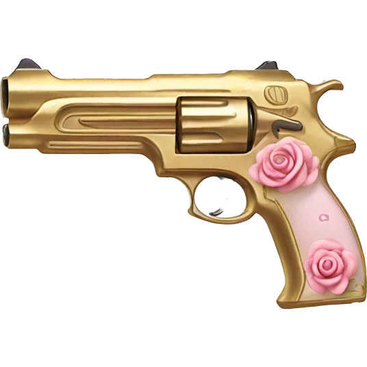 gold and light pink gun embedded rose emoji