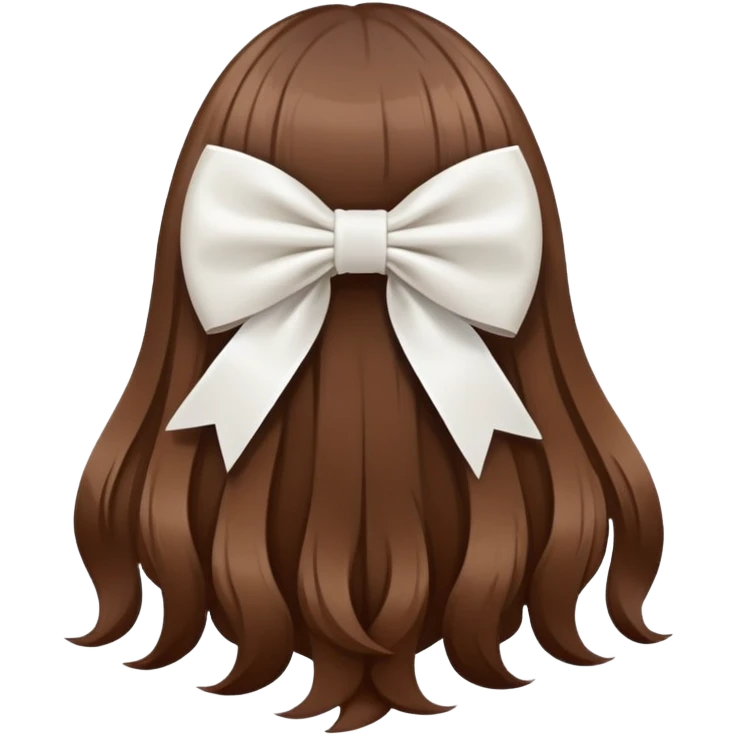 Brown hairs with white bow from the back emoji