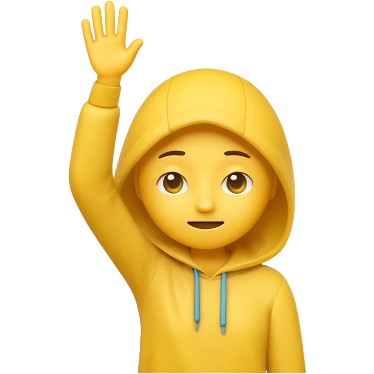 An emoji character mid-dab: face slightly lowered into the bent elbow of one arm, with the other arm extended diagonally upward in the opposite direction.  emoji