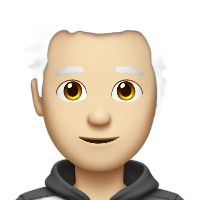 pale white guy with spiky white hair emoji