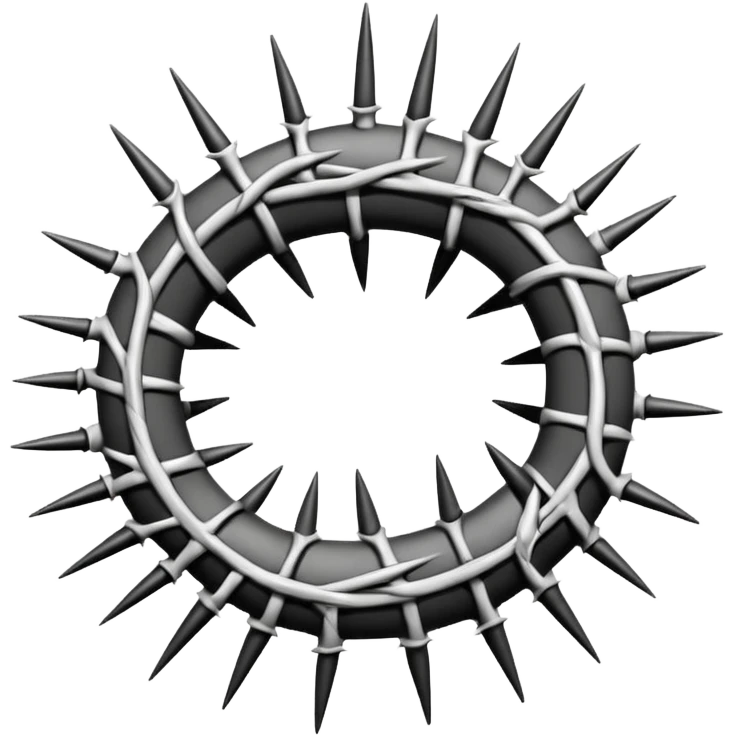 Crown of Thorns black and white emoji