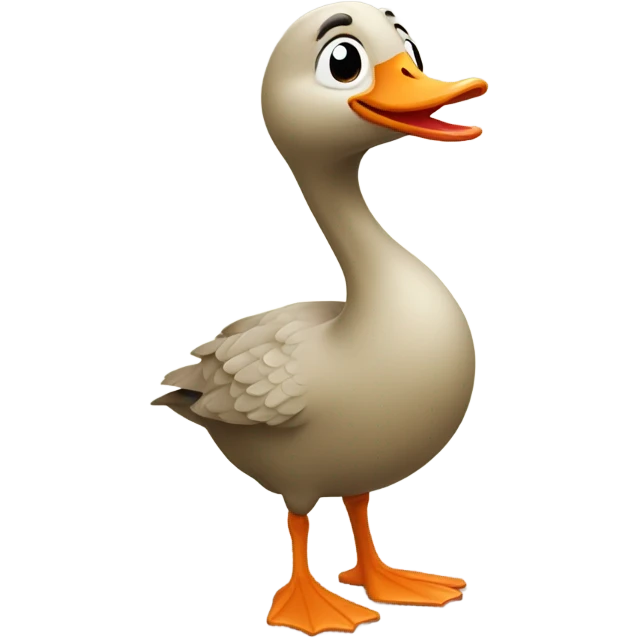 Silly khaki goose emoji