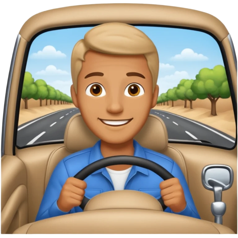 man driving a car emoji