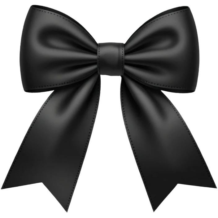 black THIN ribbon bow emoji
