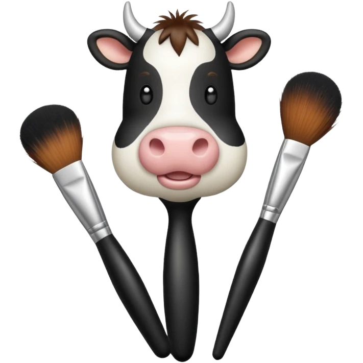 Cow print makeup brushes emoji