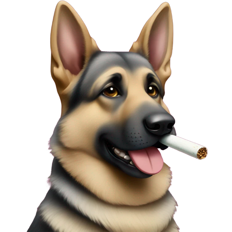 Silver German shepherd smoking joint  emoji