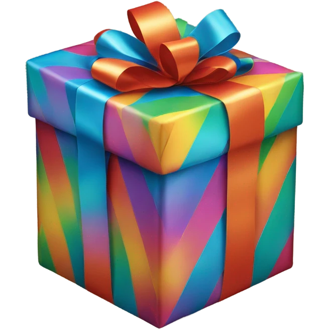gift box rainbow color emoji