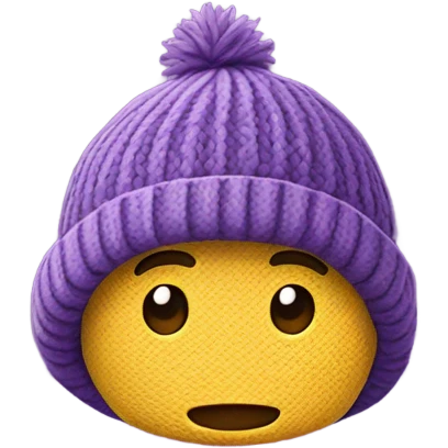 Purple knitted hat emoji