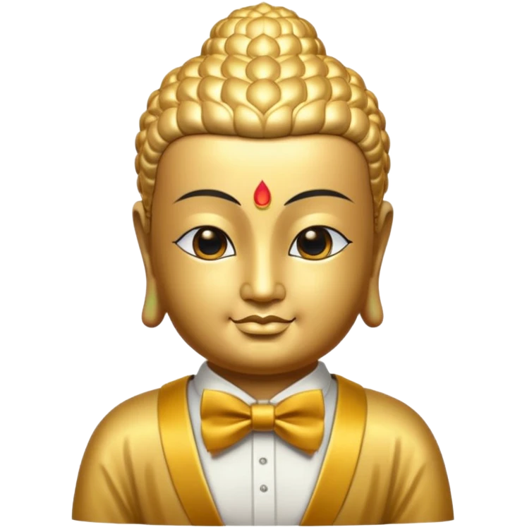 The Buddha in golden bow tie emoji
