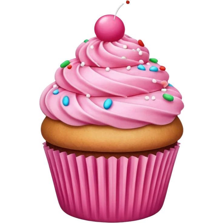 cupcake with pink icing emoji