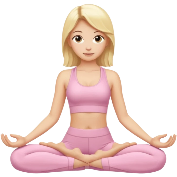 Yoga Blonde Girl With Light Pink Clothes emoji