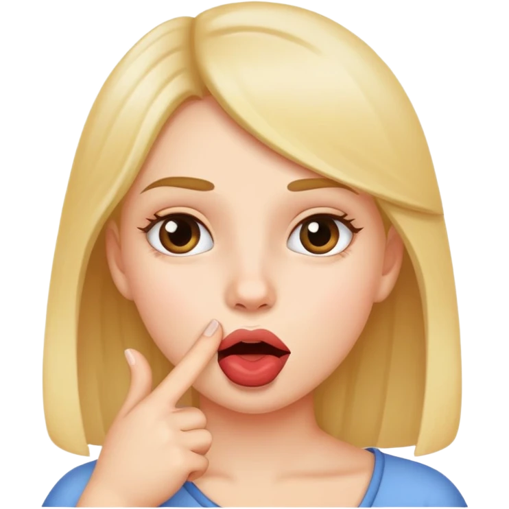 girl with her finger in her mouth emoji