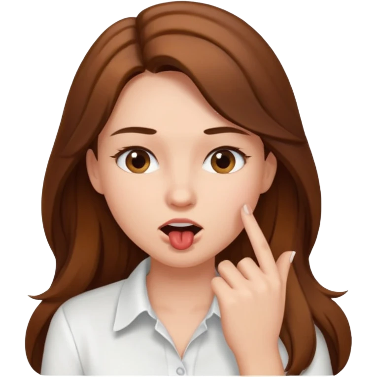 Femme qui mort sont doigts de façon mignonne emoji