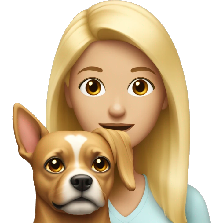 blonde with toy terrier dog emoji