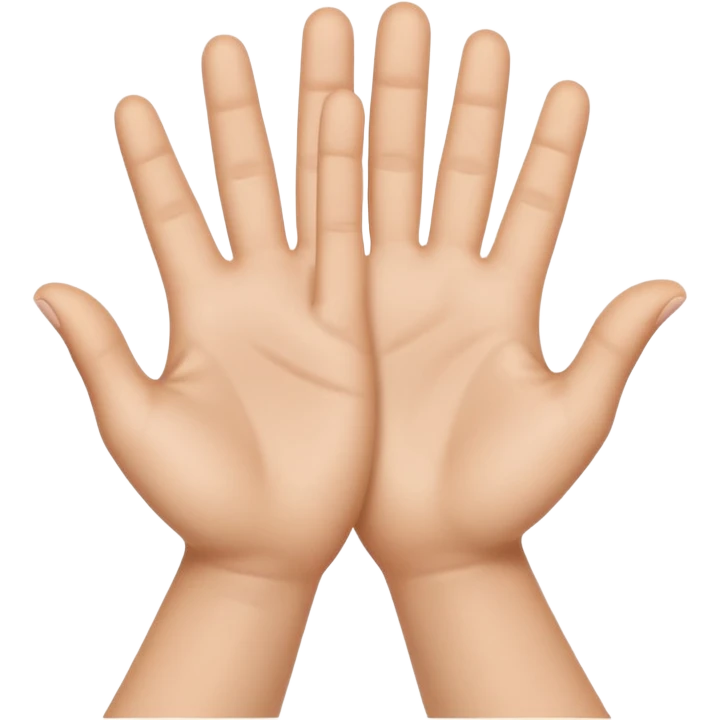 Emoji icon of open hands facing up, soft realistic skin texture, smooth shading, minimal details, centered composition emoji