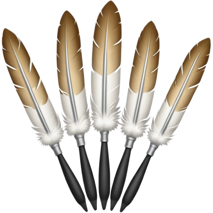 A row of goose feather pens emoji