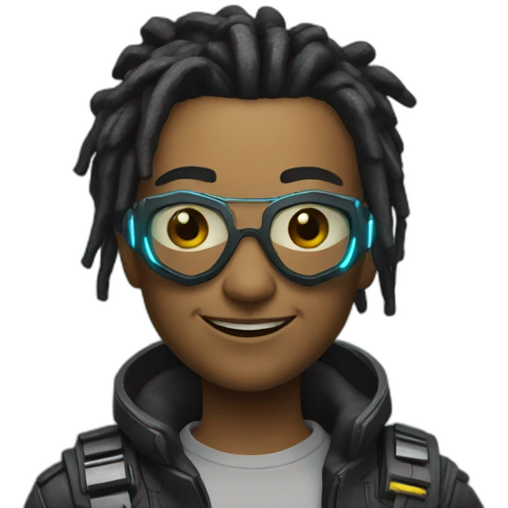 Happy cyberpunk emoji