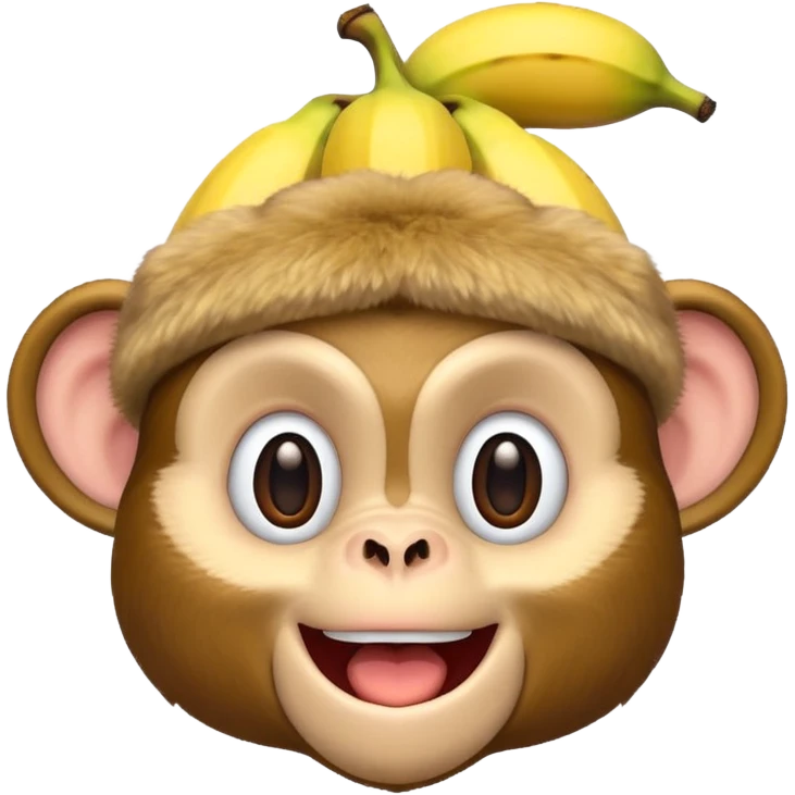 monkey with banana hat emoji