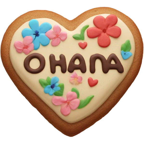 Cookie heart with ohana emoji