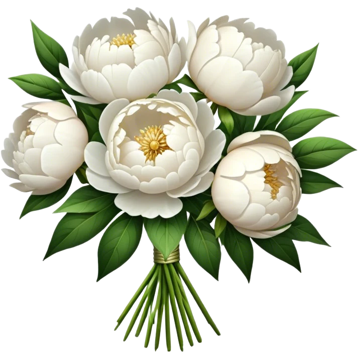 White peonies bouquet  emoji