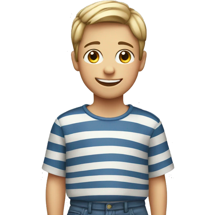 smiling boy in striped shirt emoji