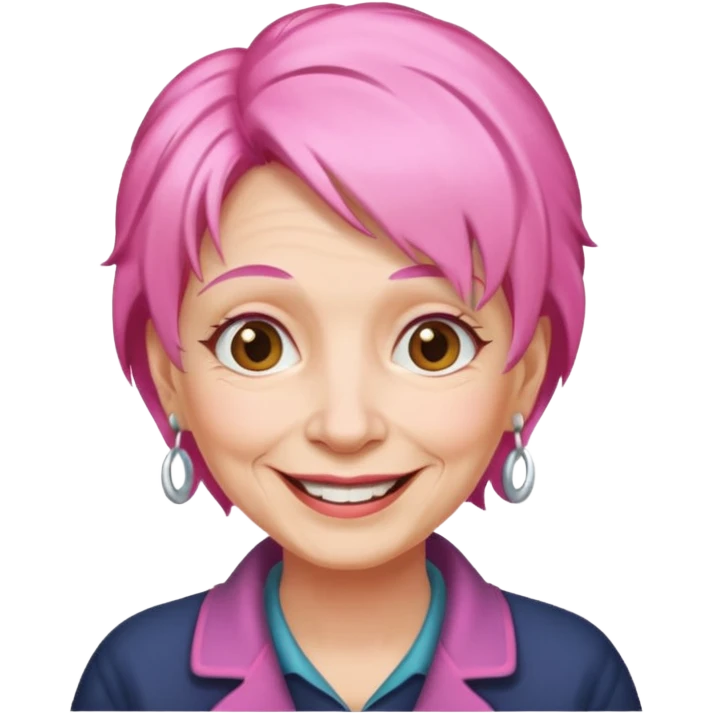 pink hair old woman emoji