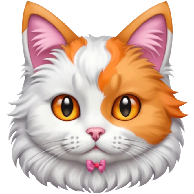 cat with pink bows on right side of ear emoji